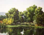 Coyote Creek & Cottonwoods, oil 24" x 30": Jim Promessi