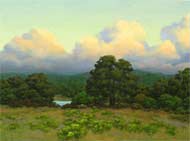 Early Evening Glow on Clouds: Jim Promessi, oil 30 x 36 in.